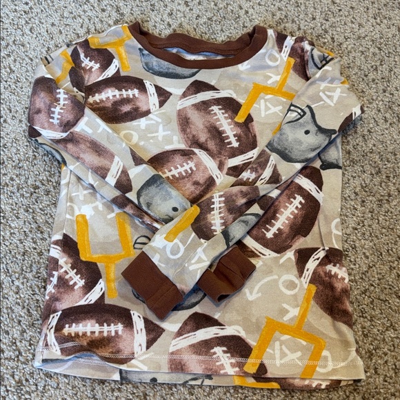 Burt’s Bees Baby 100% Organic Cotton Two Piece Football Pajama Set | cozy | - Picture 2 of 5